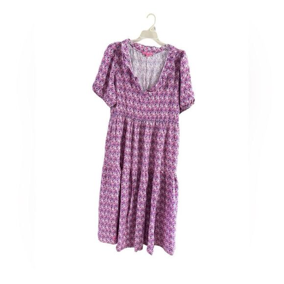 Simply Southern Collection Large Pink and Blue Paisley Dress - Picture 8 of 9